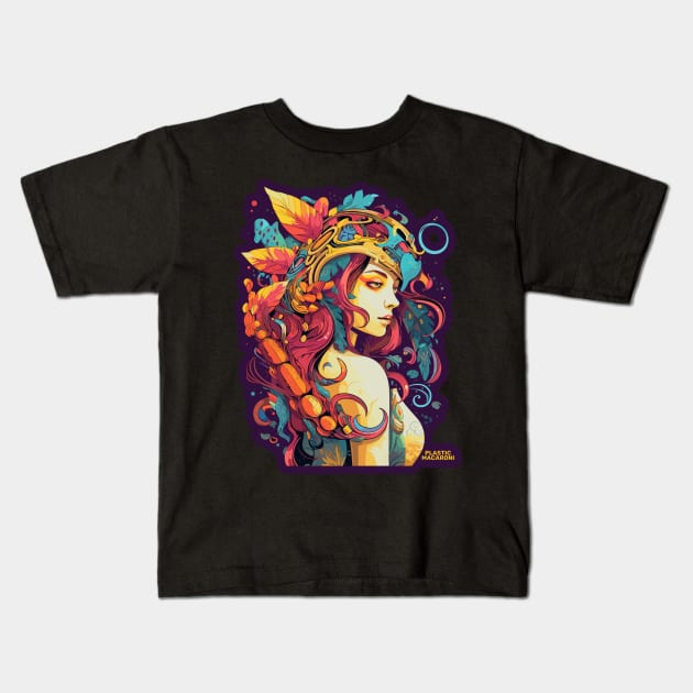 Plastic Macaroni Boho Trippy Hippy Galactic Noodle Kids T-Shirt by BoobRoss